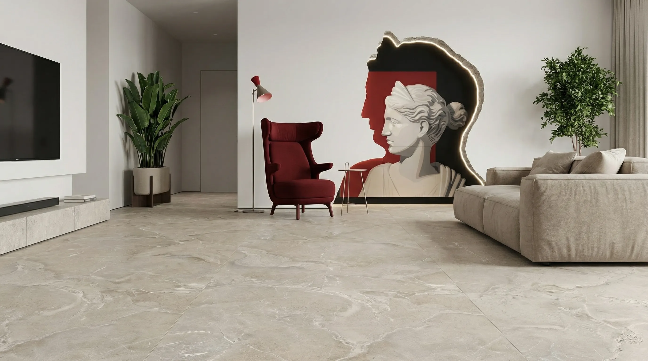 Рустон Айвори 60x120 / RUSTON IVORY — интерьер 4