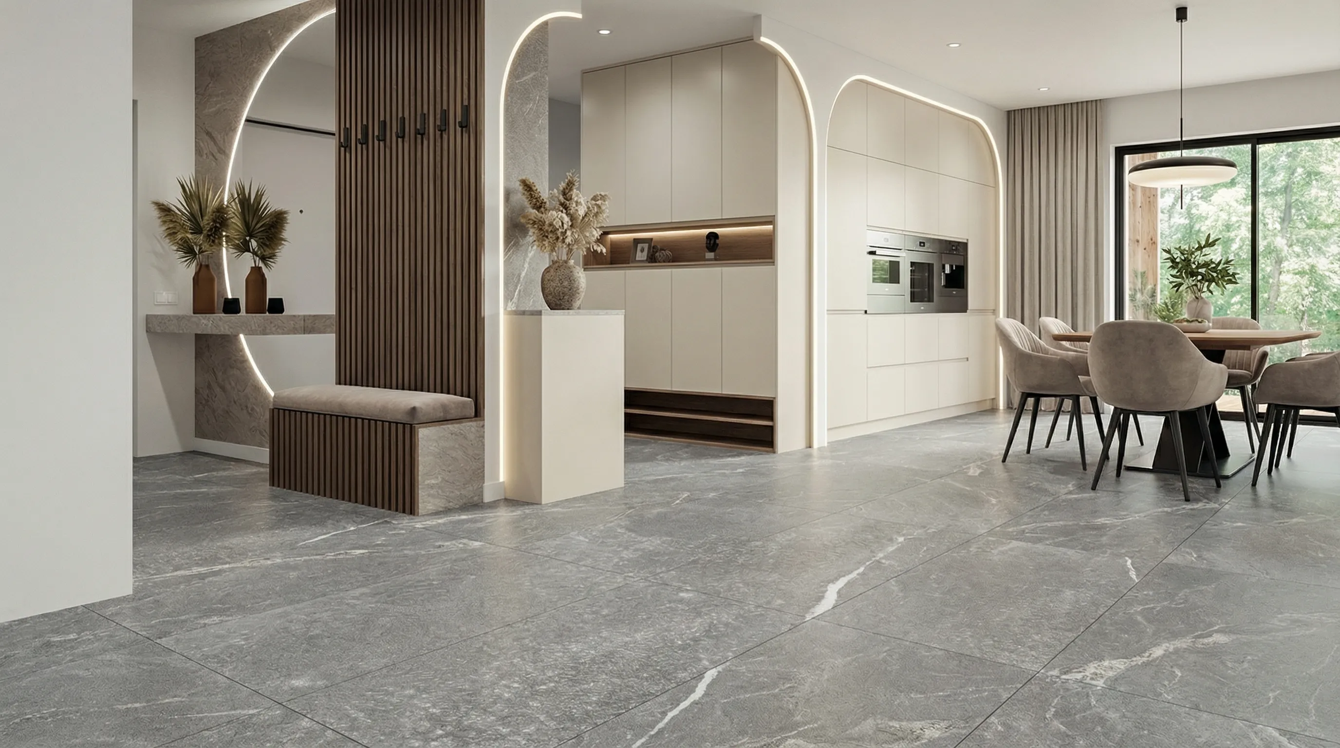 Стоун Альпн Грей 60x120 / STONE ALPINE GREY — интерьер 1